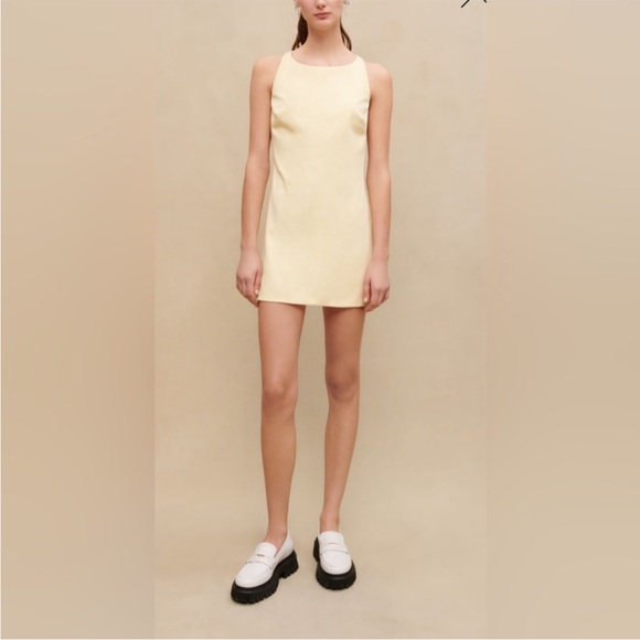 Maje Backless Short Shift Dress Yellow Size 38 - Picture 2 of 4